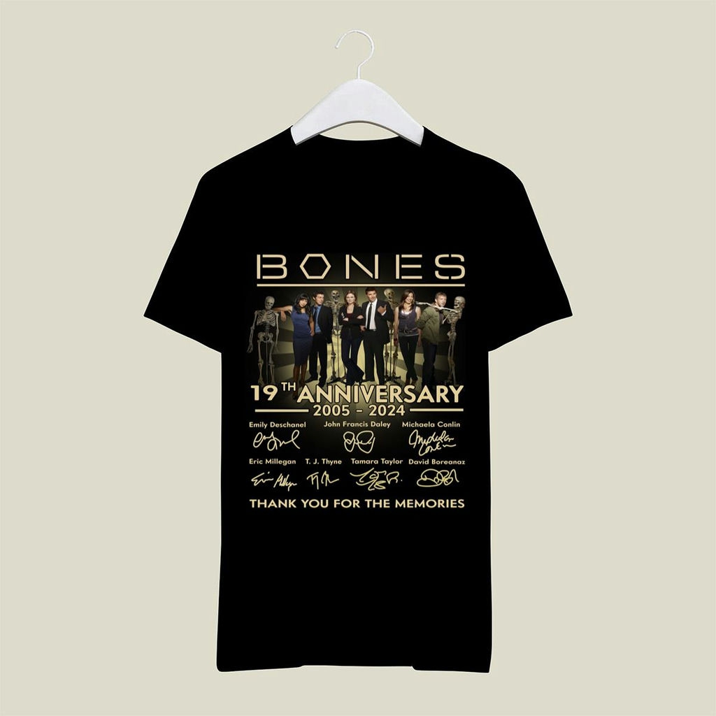 Bones Tv Series 19th Anniversary Signatures Thank You For The Memories Shirt