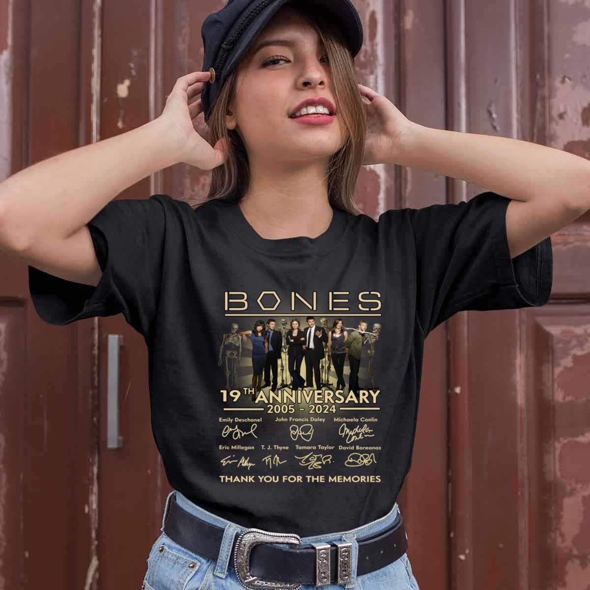 Bones Tv Series 19th Anniversary Signatures Thank You For The Memories Shirt