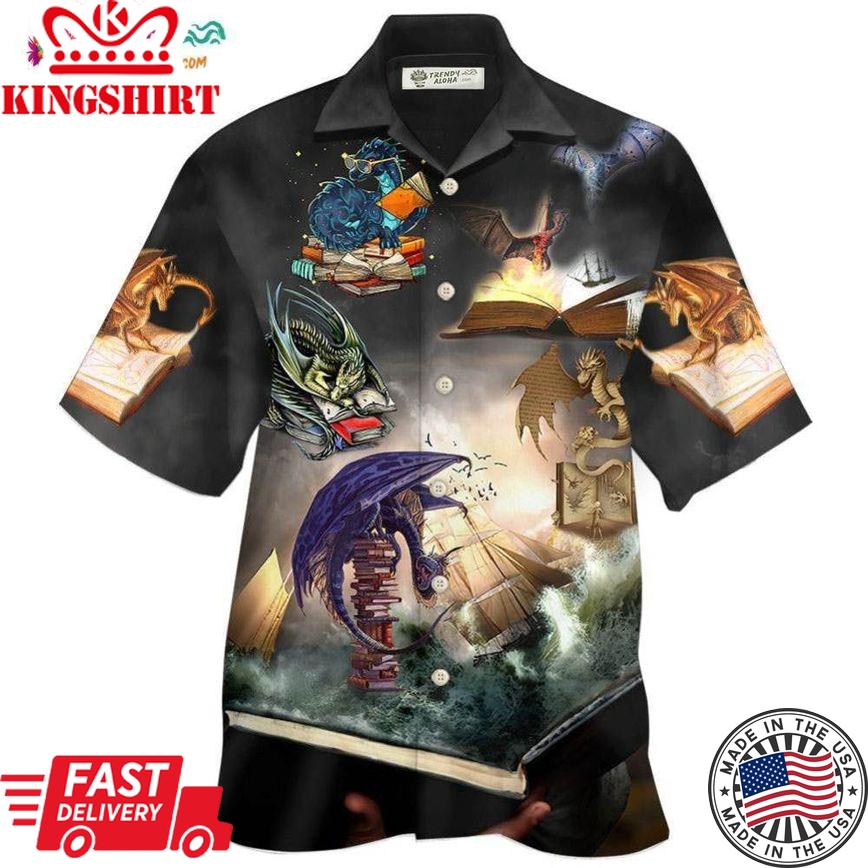 Book Reading Book Dragon Hawaiian Shirt