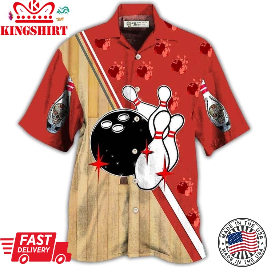 Bowling Awesome Ball Skull Hawaiian Shirt