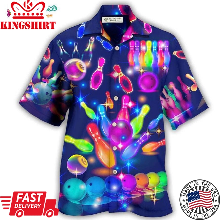 Bowling Neon Style Hawaiian Shirt