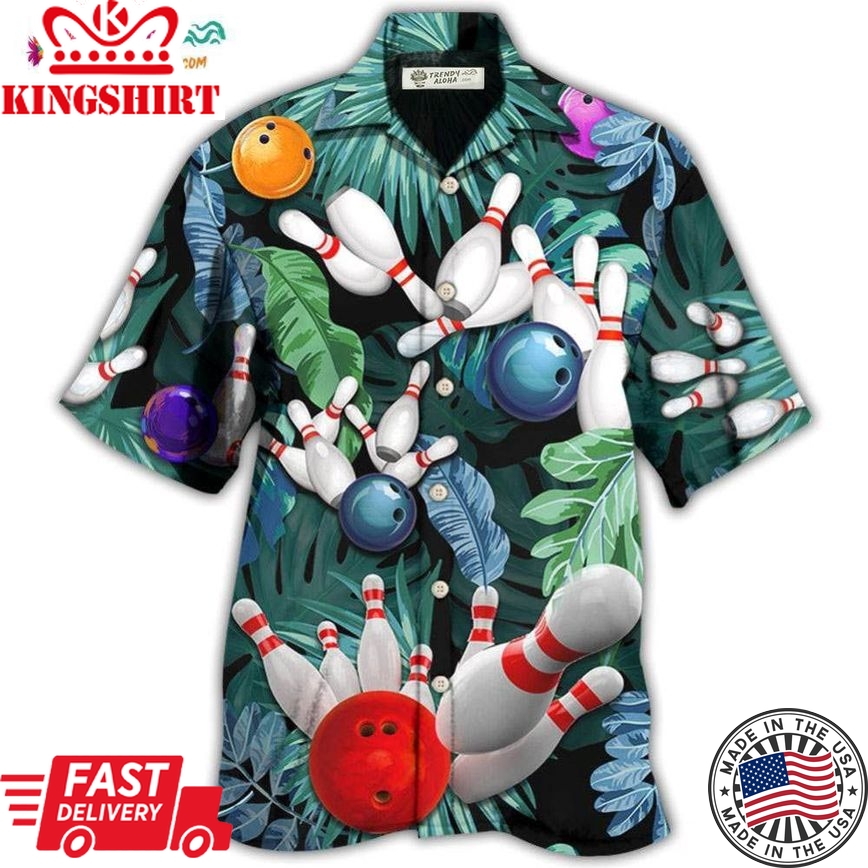 Bowling Tropical Leaf I'm So Happy Hawaiian Shirt