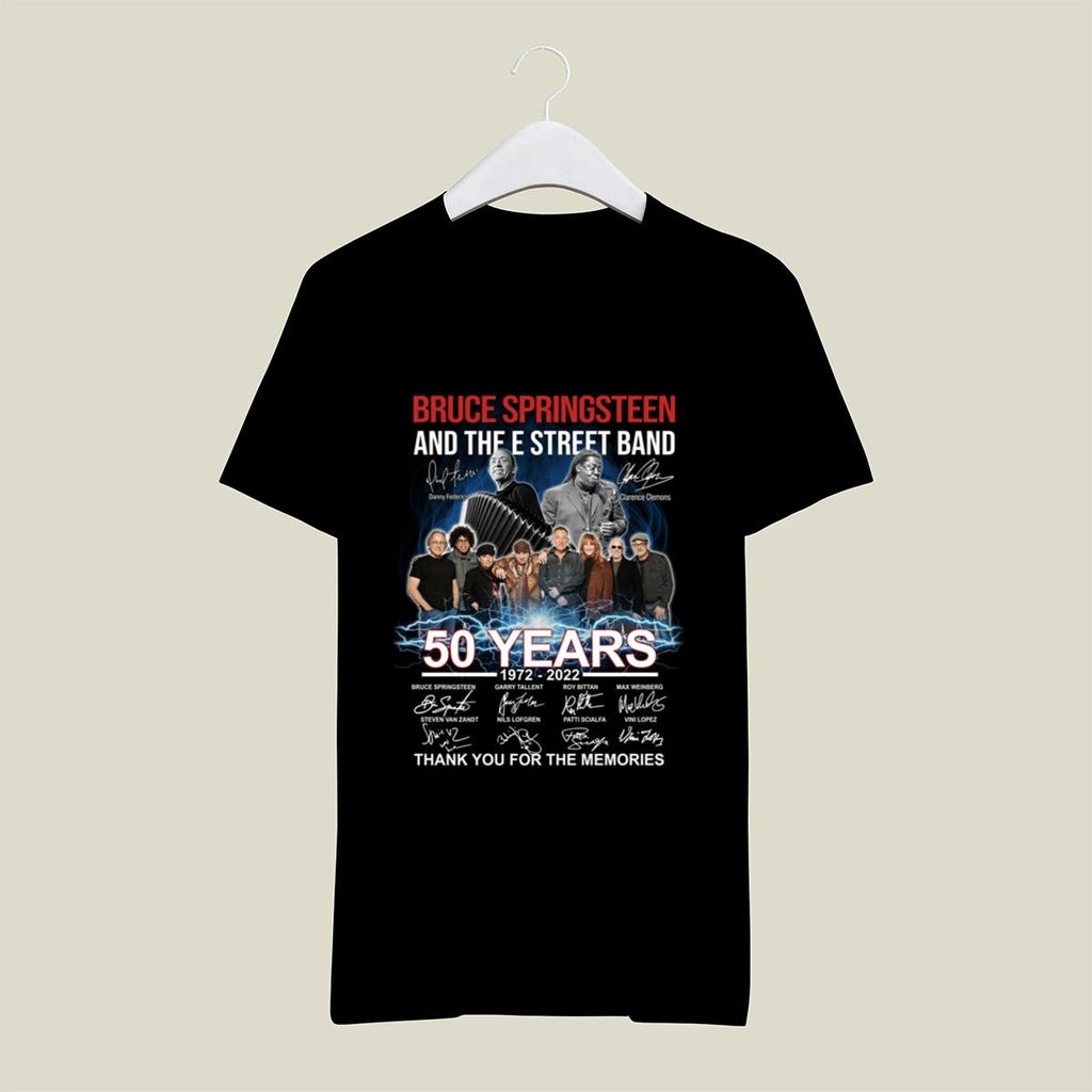 Bruce Springsteen And The E Street Band 50 Years 1972 2022 Signatures T Shirt