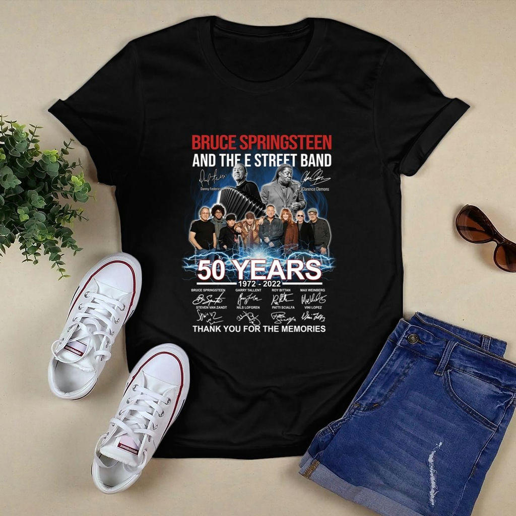 Bruce Springsteen And The E Street Band 50 Years 1972 2022 Signatures T Shirt