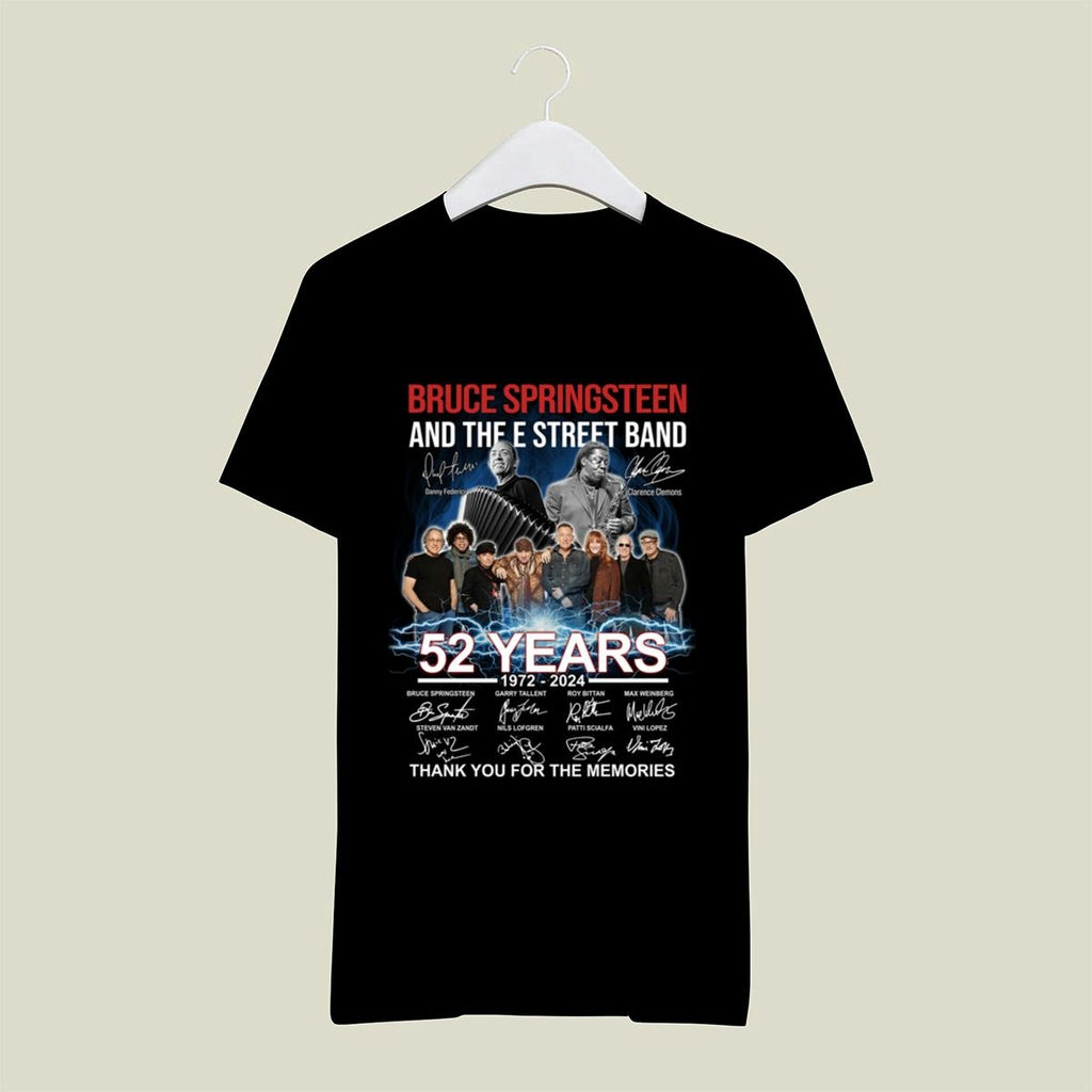 Bruce Springsteen And The E Street Band 52 Years 1972 2024 Signatures T Shirt