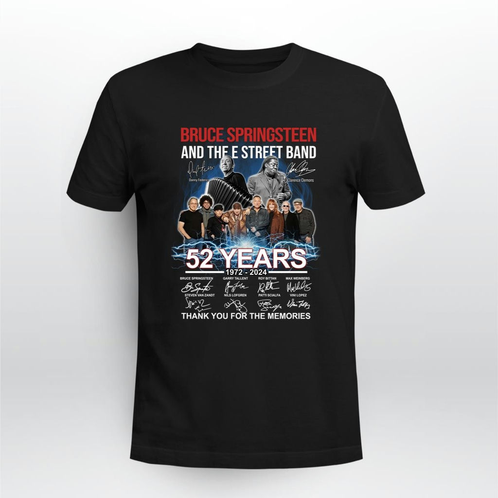 Bruce Springsteen And The E Street Band 52 Years 1972 2024 Signatures T Shirt