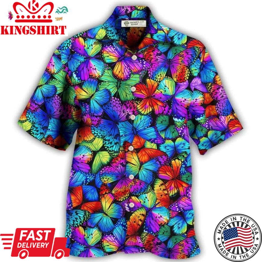 Butterfly Multi Bright Butterflies Hawaiian Shirt