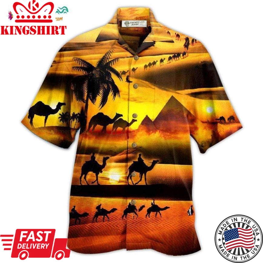 Camel Desert Is Under The Sunlight Hawaiian Shirt