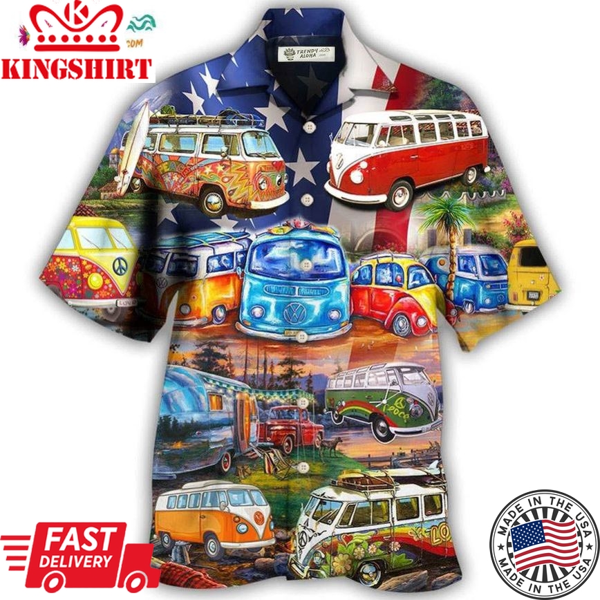 Camping Independence Day America Hawaiian Shirt