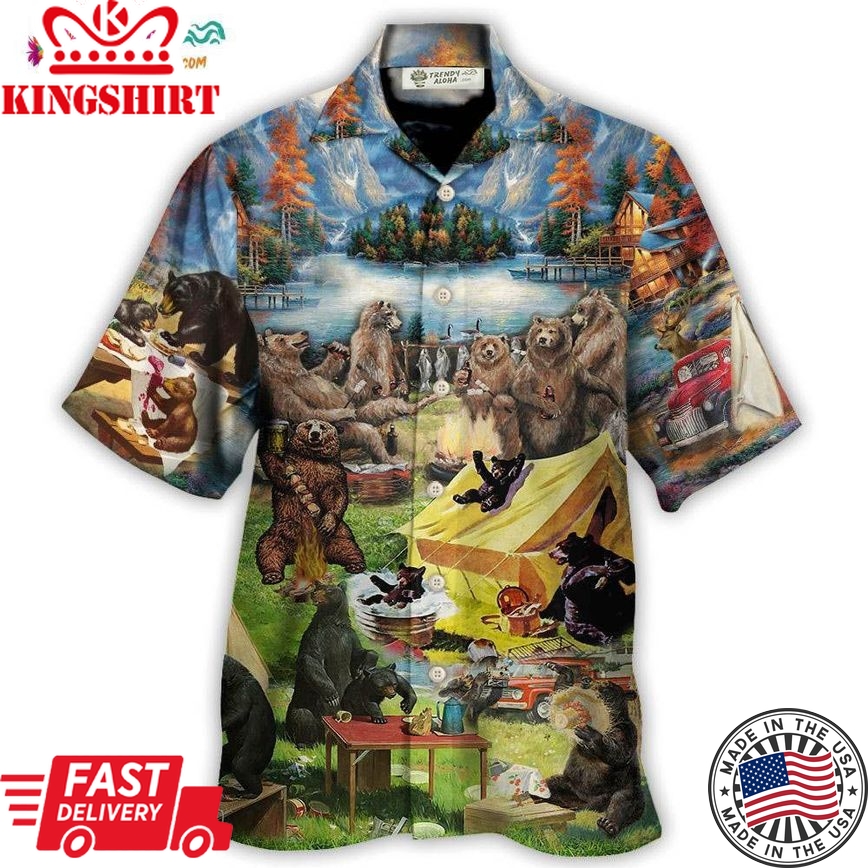 Camping Worst Case Scenario Bears Eat Hawaiian Shirt