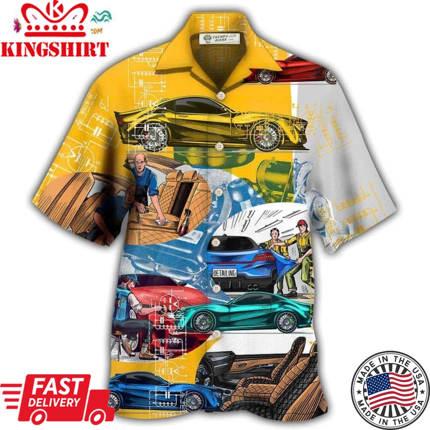 Car Auto Detailing Automobile Center Hawaiian Shirt