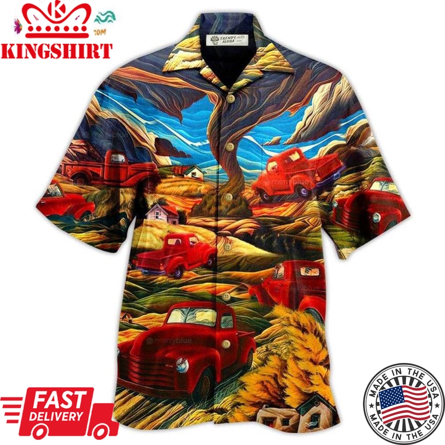 Car Love Red Mountain Hawaiian Shirt