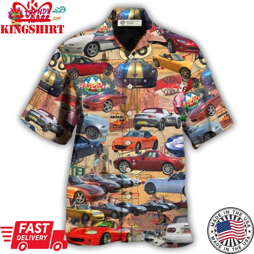 Car Lover Utah Miata Club Route 66 Hawaiian Shirt