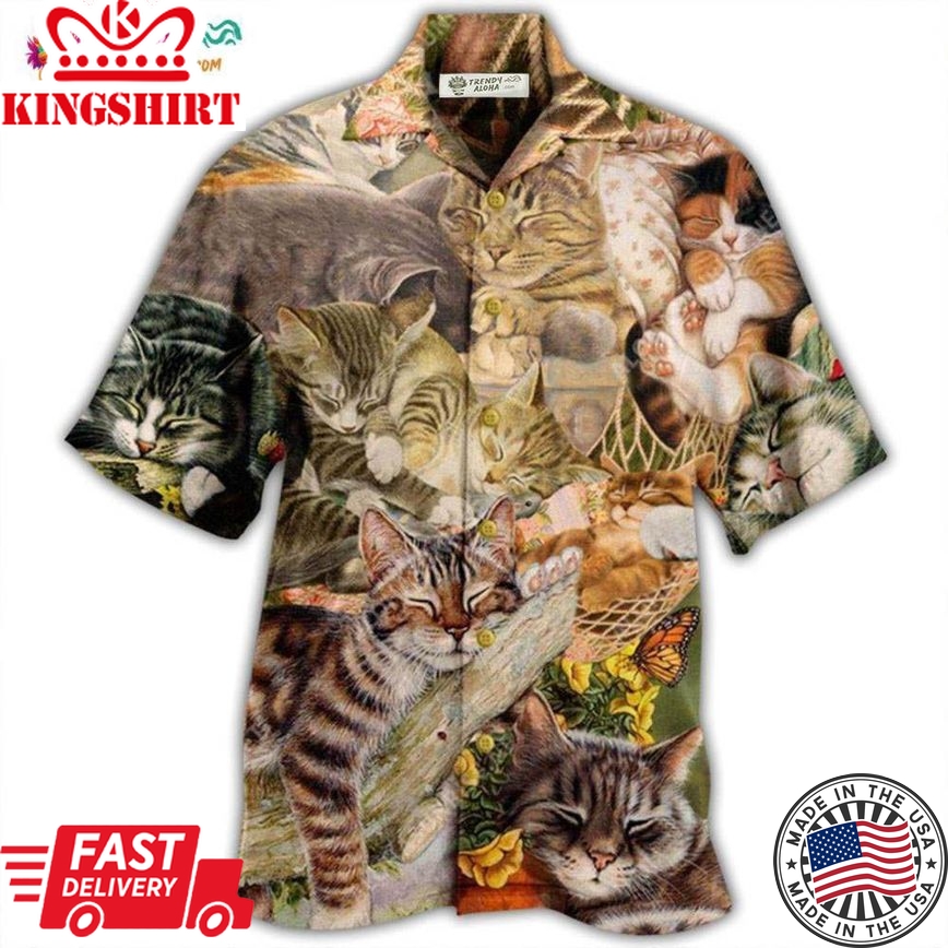 Cat Dreaming Sleeping Time Hawaiian Shirt