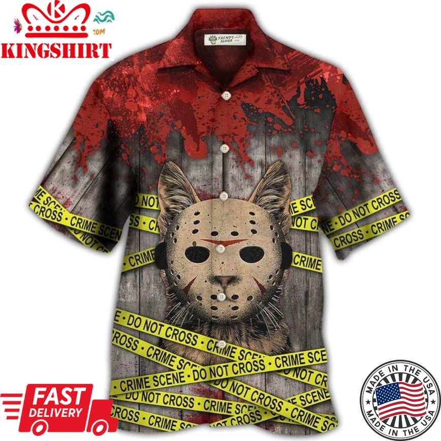 Cat Halloween Horror Cat Hawaiian Shirt