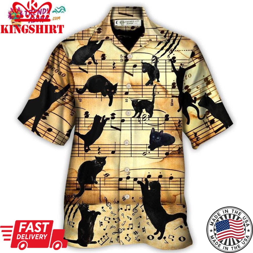Cat Love Music Note Hawaiian Shirt