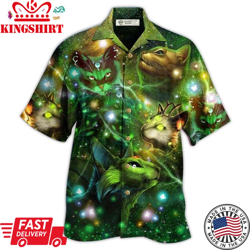 Cat Love Night And Star Mysterious Hawaiian Shirt