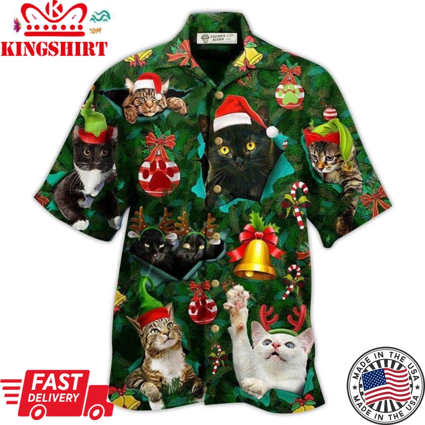 Cat Meowy Christmas Hawaiian Shirt