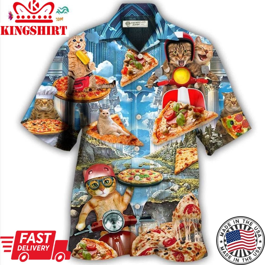 Cat Pizza Cat Funny Style Hawaiian Shirt