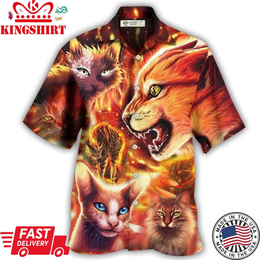 Cat Play Fire Hawaiian Shirt