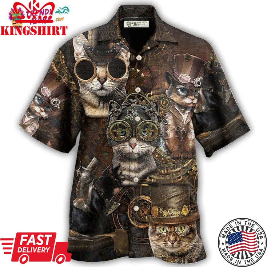 Cat Steampunk Hawaiian Shirt