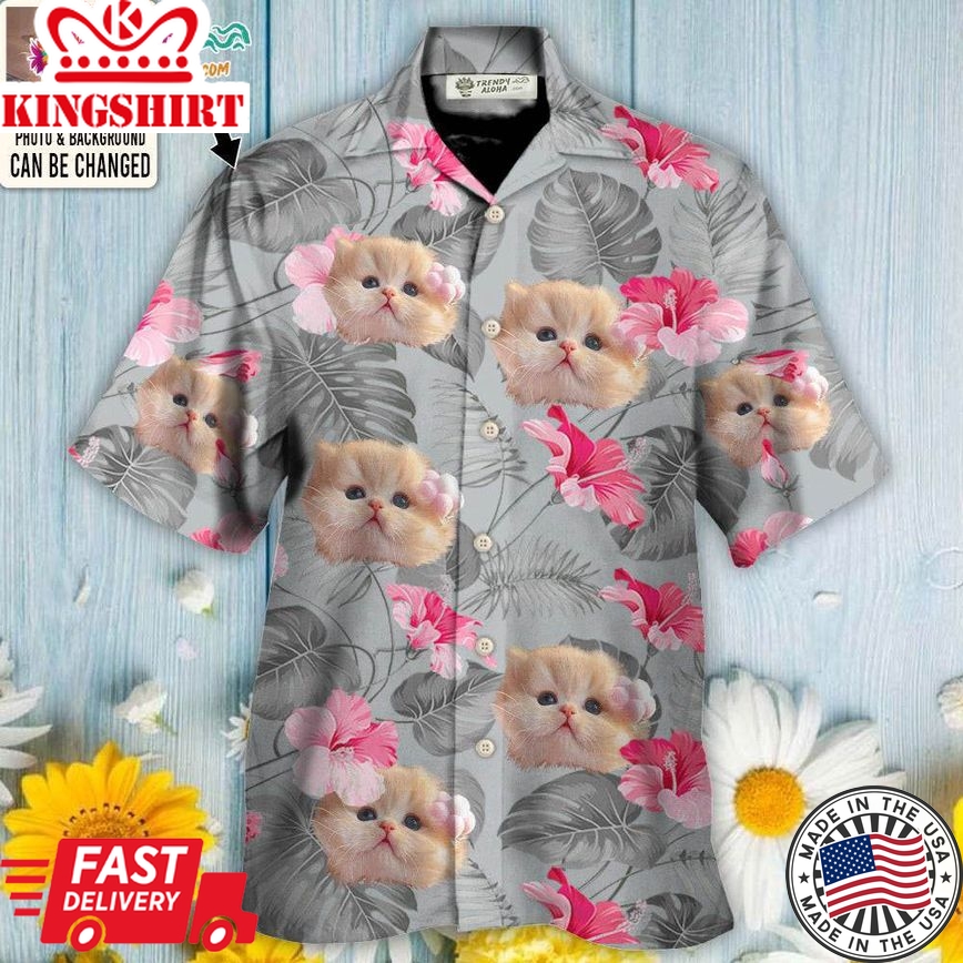 Cat You Want Tropical Custom Photo Hawaiian Shirt