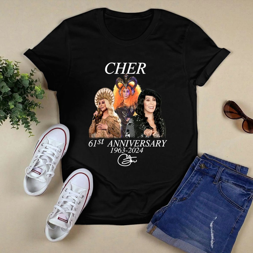 Cher 61st Anniversary 1963 2024 Signature T Shirt