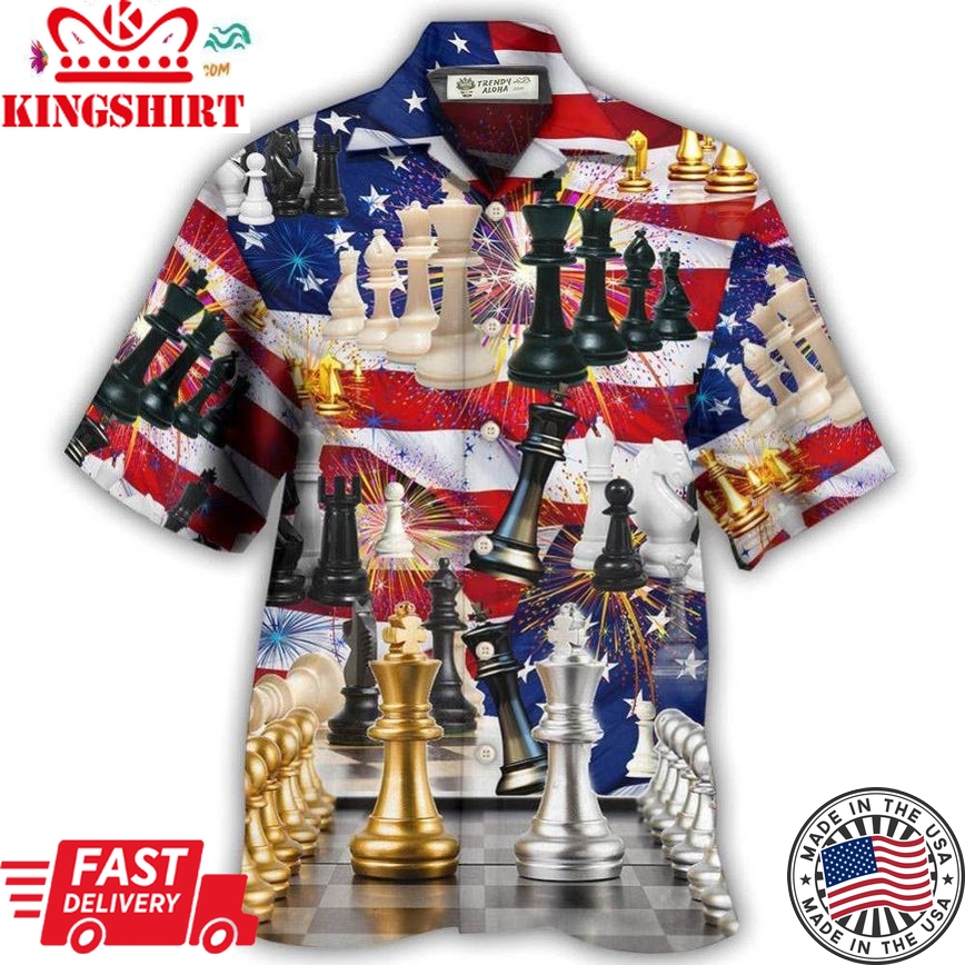 Chess And Firework Independence Day Hawaiian Shirt