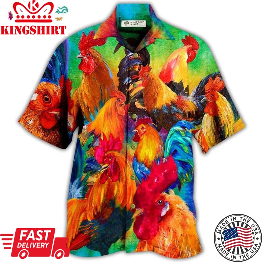 Chicken Rooster Style Hawaiian Shirt