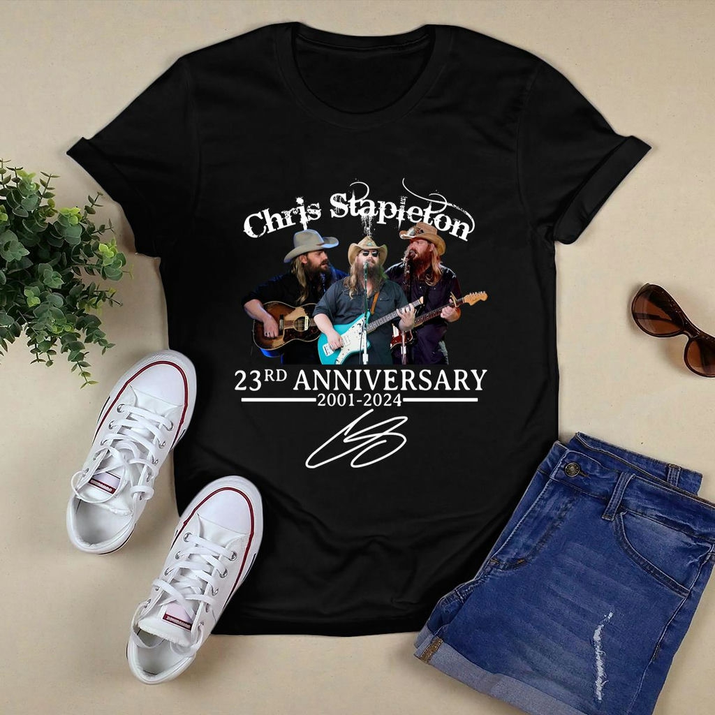 Chris Stapleton 23rd Anniversary 2001 2024 Signature T Shirt