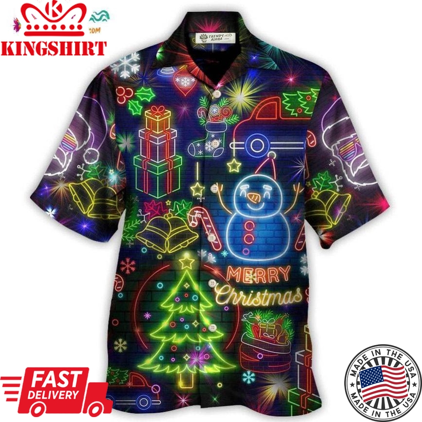 Christmas Bright Neon Lighting Hawaiian Shirt