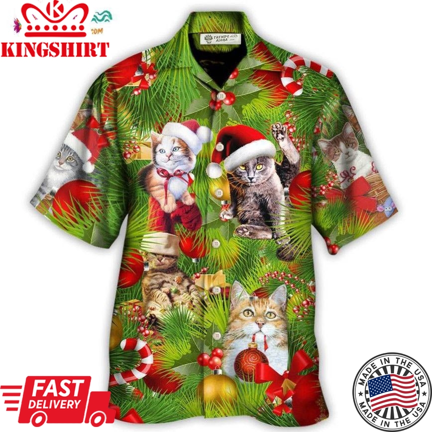 Christmas Cat It'S Lazy Day Hawaiian Shirt