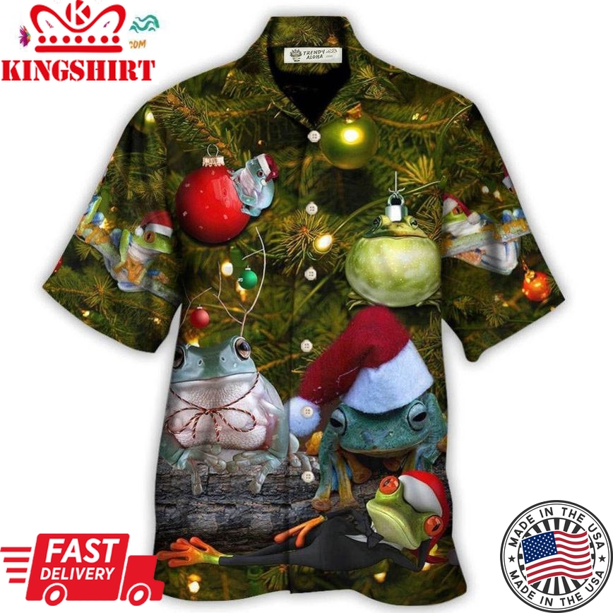 Christmas Frog Merry Christmas Bauble Hawaiian Shirt