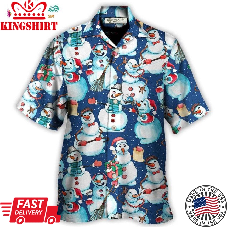 Christmas Happy Snowman Xmas Hawaiian Shirt