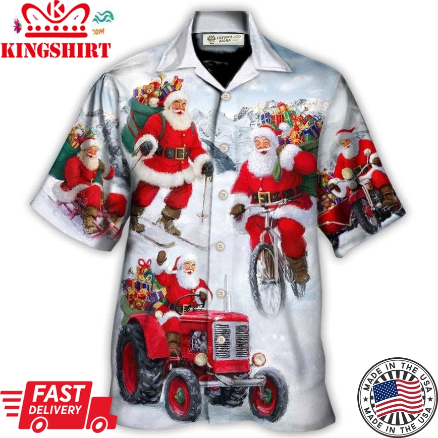 Christmas Having Fun With Santa Claus Gift For Xmas Hawaiian Shirt