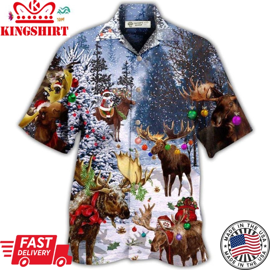 Christmas Merry Christ Moose Hawaiian Shirt