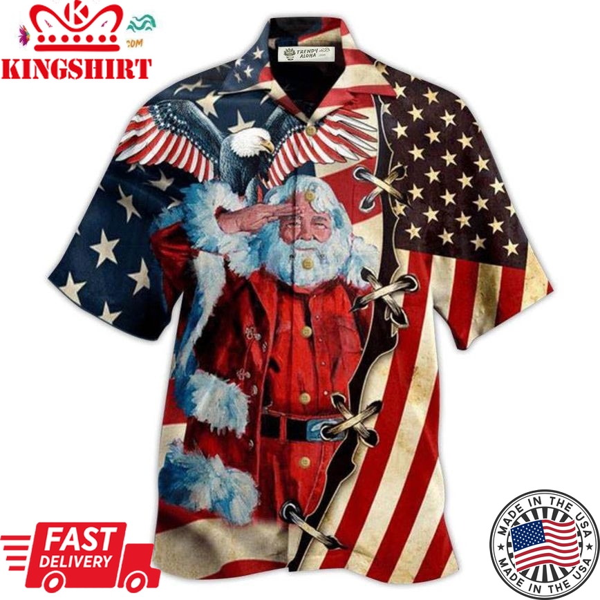 Christmas Patriot Panta Clause Hawaiian Shirt