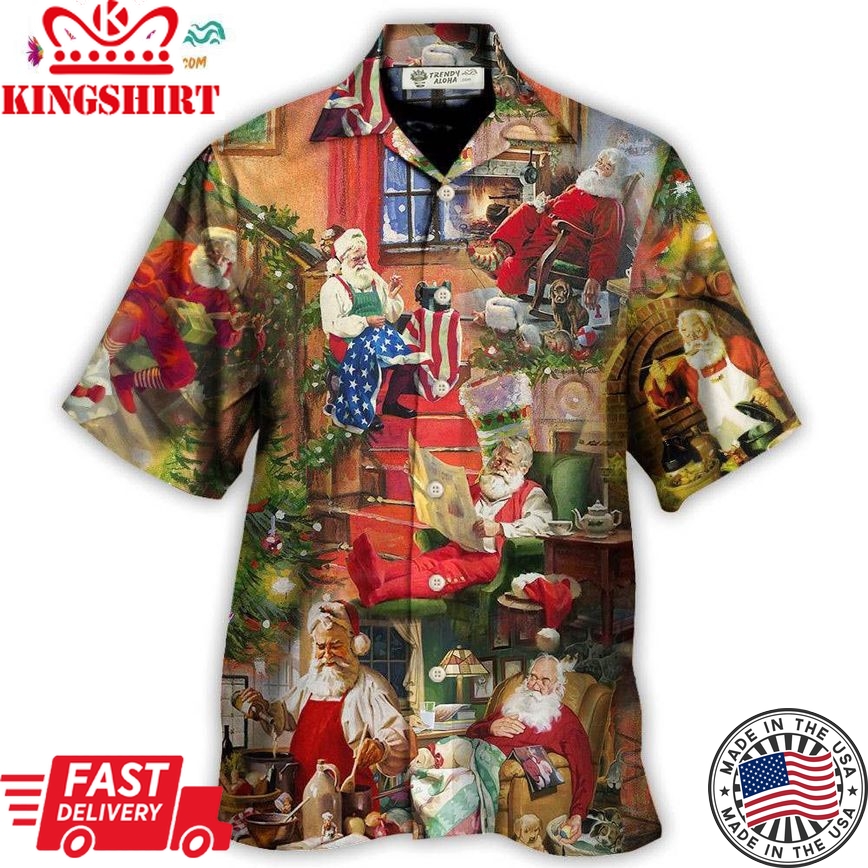 Christmas Santa Claus In Daily Life Hawaiian Shirt