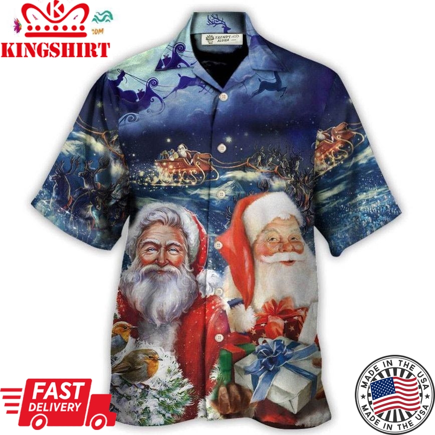 Christmas Santa Claus Snow Hawaiian Shirt