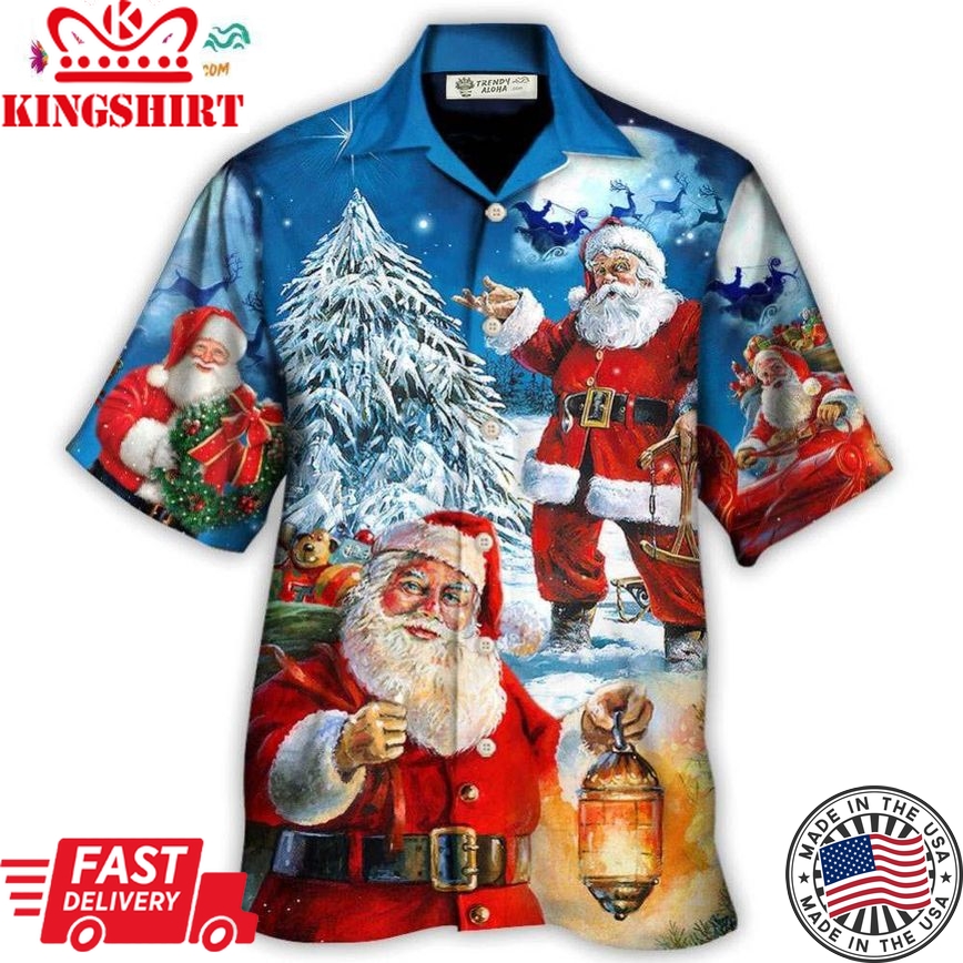 Christmas Santa Claus Story Nights Christmas Is Coming Painting Style Hawaiian Shirt