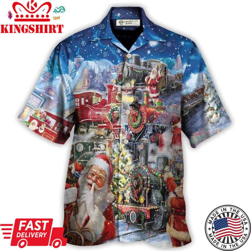 Christmas Santa'S Express Train Hawaiian Shirt