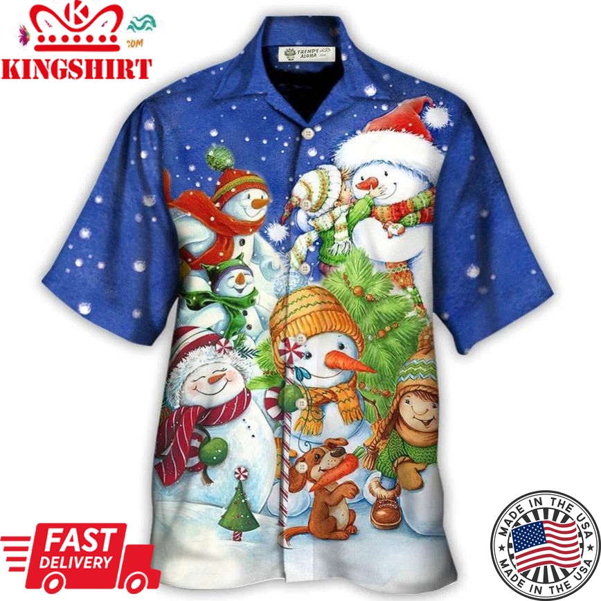 Christmas Snowman Merry Christmas Night Hawaiian Shirt