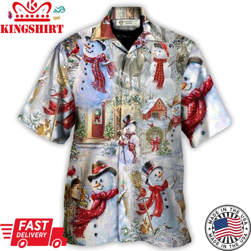 Christmas Snowman Merry Xmas Hawaiian Shirt