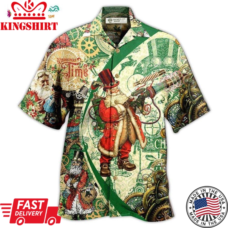 Christmas Time Steampunk Santa Clause Hawaiian Shirt