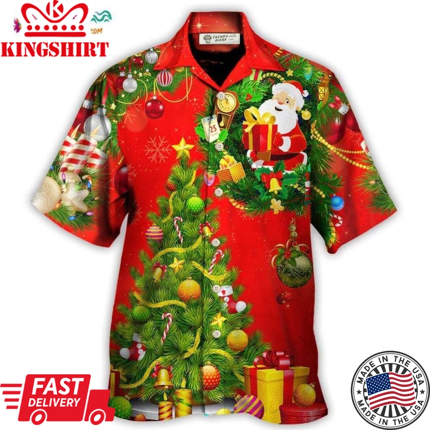 Christmas Tree Red Style Hawaiian Shirt