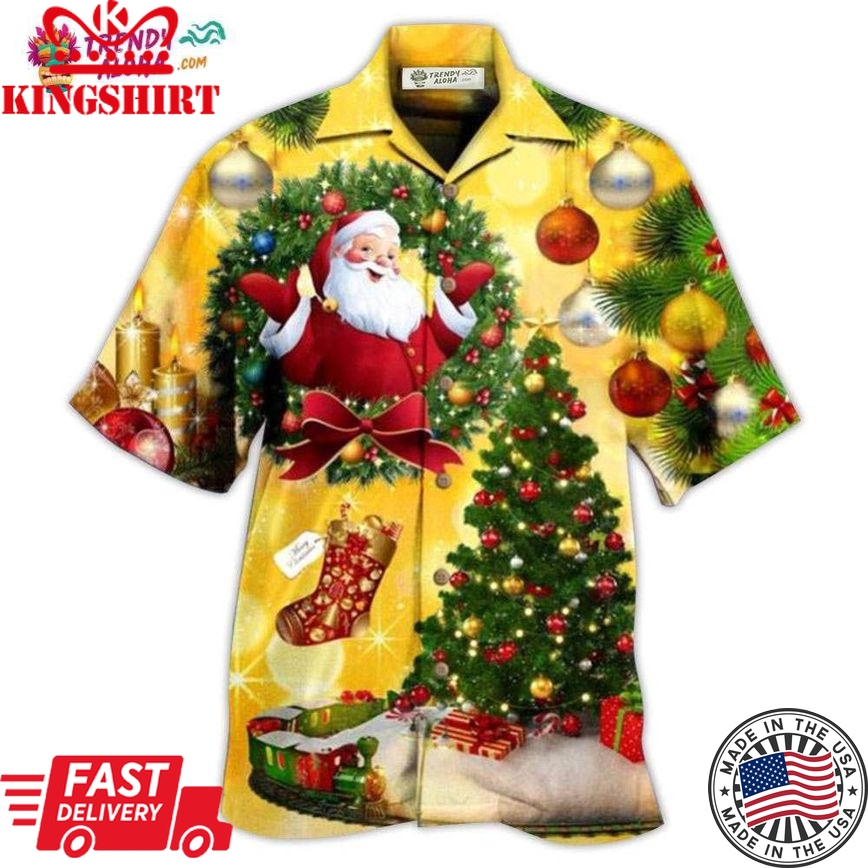 Christmas Tree Yellow Stunning Night Hawaiian Shirt