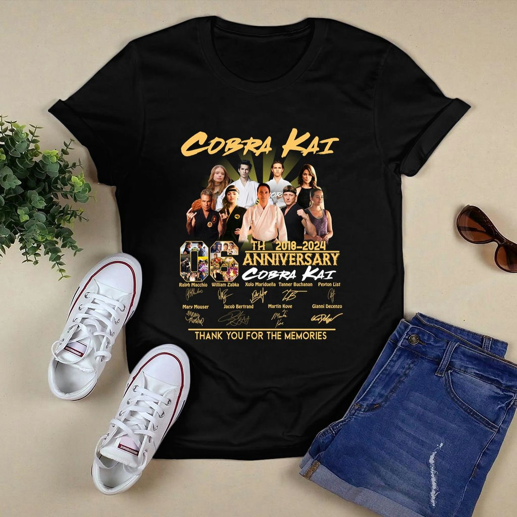 Cobra Kai 06th Anniversary 2018 2024 Thank You For The Memories Signatures Shirt