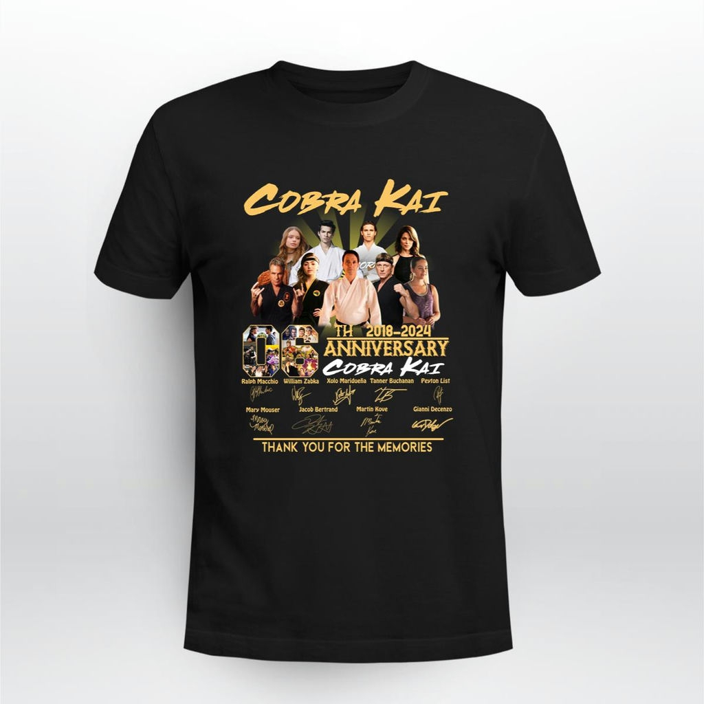 Cobra Kai 06th Anniversary 2018 2024 Thank You For The Memories Signatures Shirt