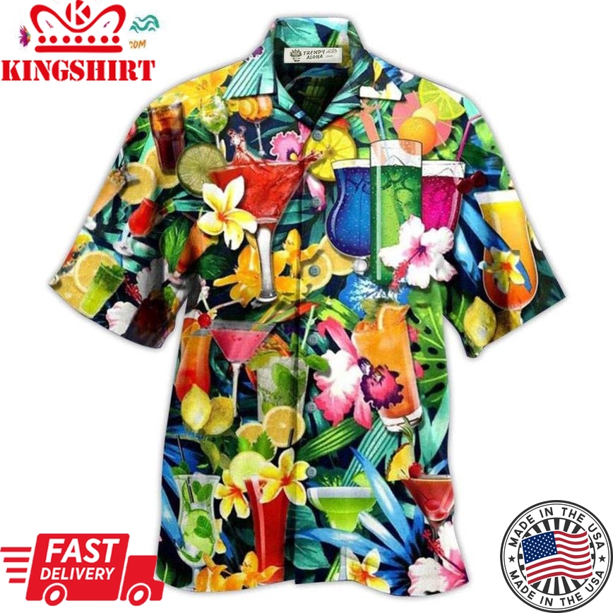 Cocktail And Flowers Hawaiian Shirt