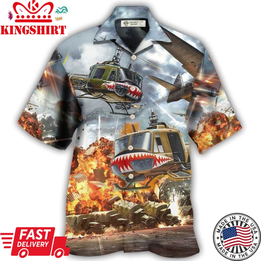 Combat Aircraft Fly Sky Military Planes Hawaiian Shirt